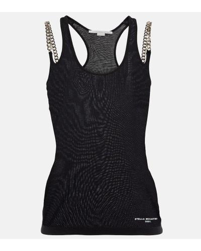 Stella McCartney Tank top Falabella in jersey - Nero