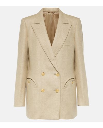 Blazé Milano Alithia Ivory Everyday Linen Blazer - Natural