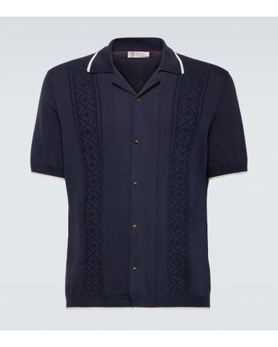 Brunello Cucinelli Hemd aus Baumwolle - Blau