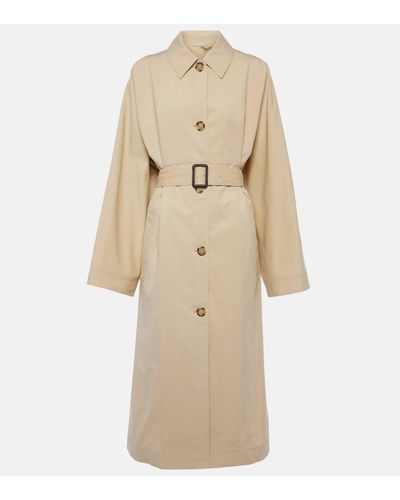 Totême Belted Cotton And Silk Trench Coat - Natural