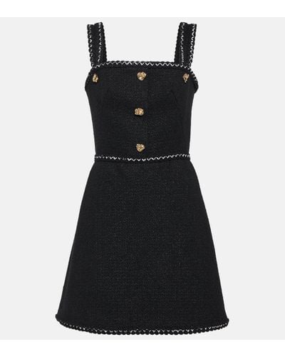Alexander McQueen Embellished Tweed Minidress - Black