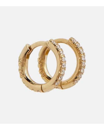 Ileana Makri Mini 18kt Yellow Gold Hoop Earrings With Diamonds - Metallic