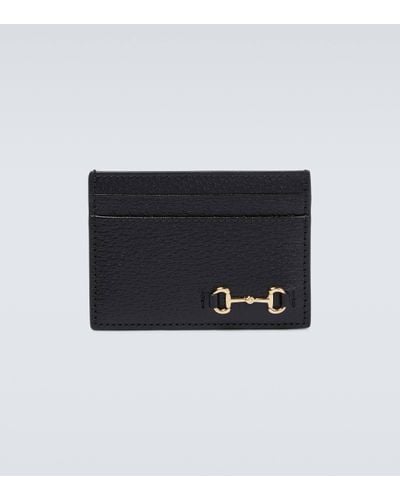 Gucci Porte-cartes Horsebit en cuir - Noir