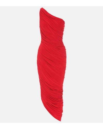 Norma Kamali Diana Jersey One-shoulder Midi Dress - Red