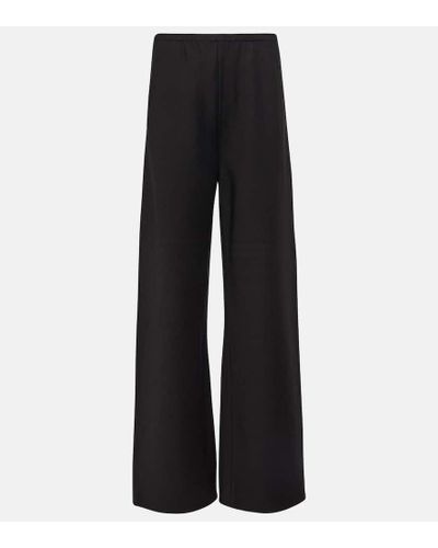 Wardrobe NYC Wool-blend Wide-leg Pants - Black