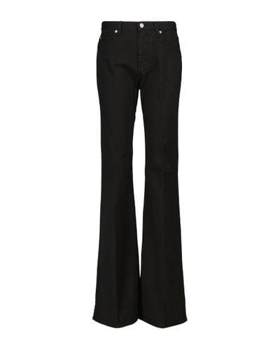 Victoria Beckham Flared Cotton Pants - Black