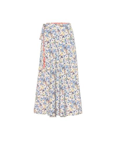 Polo Ralph Lauren Reversible Floral Midi Skirt - Blue