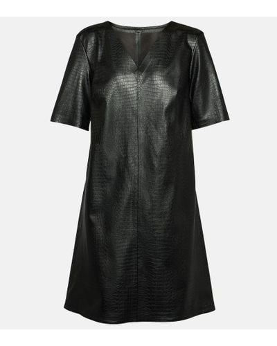 Max Mara Eliot A-line Croc-effect Minidress - Black