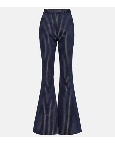 Balmain Flared Lurex® Pinstripe Jeans - Blue