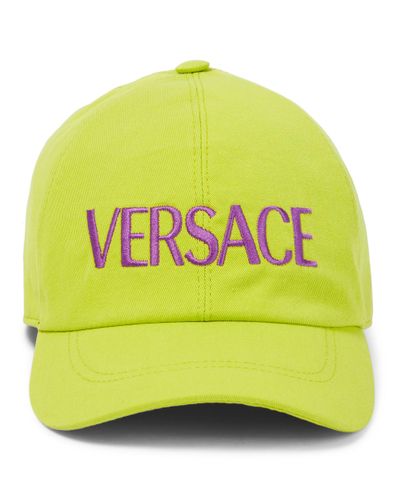 Versace Logo Cotton Cap - Yellow