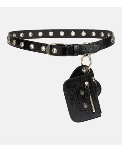 Balenciaga Cinturon Le Cagole Charms de piel - Negro