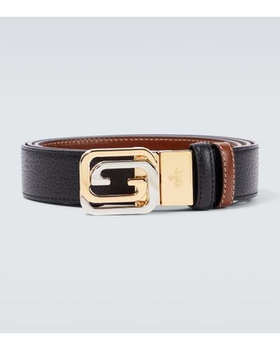 Gucci Cinturon con hebilla de GG cuadrada - Marrón