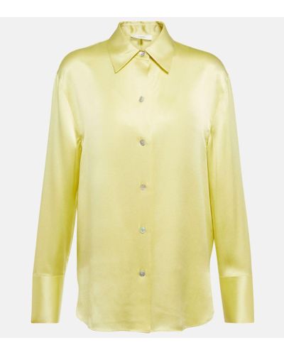 Vince Hemd aus Seide - Gelb