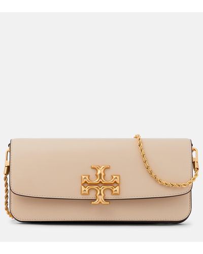 Tory Burch Eleanor Leather Clutch - Natural