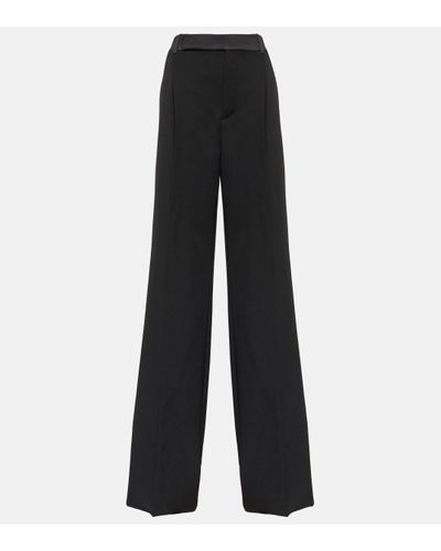 Saint Laurent Pantalon de costume ample a taille haute - Noir