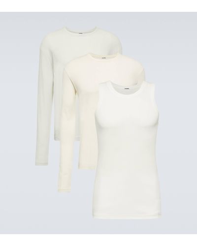 Jil Sander Set Of 3 Cotton Jersey T-shirts - White
