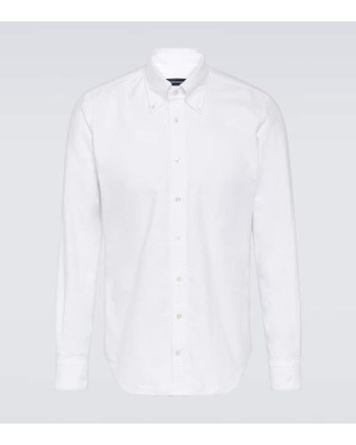Thom Sweeney Camisa oxford de algodon - Blanco