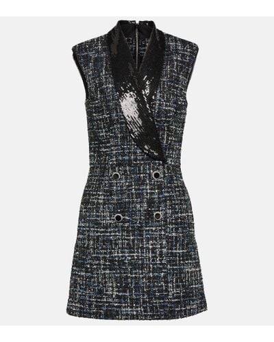 Rebecca Vallance Jacques Embellished Tweed Minidress - Black