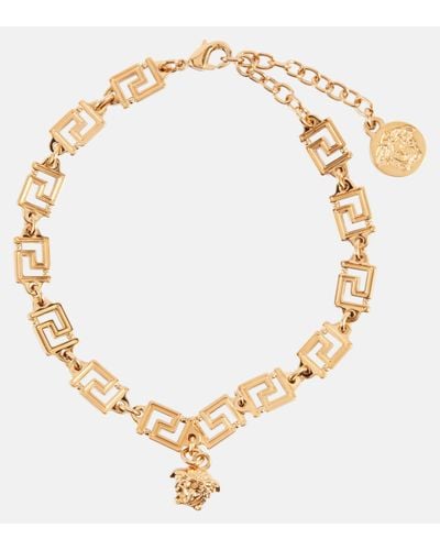 Versace Bracelet de cheville Greca - Métallisé