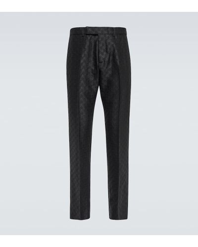 Gucci GG Jacquard Wool-blend Pants - Black