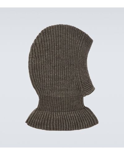 Lemaire Ribbed-knit Hood - Green