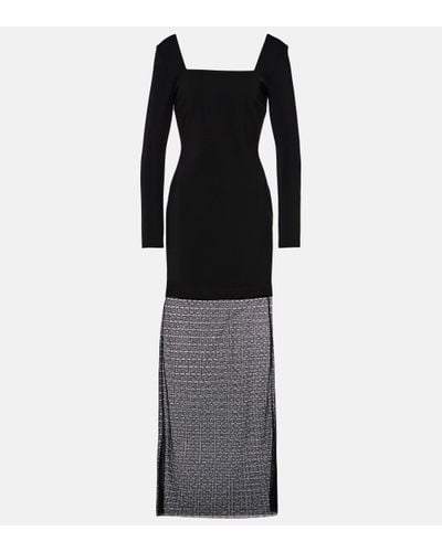 Givenchy Tulle-trimmed Embellished Maxi Dress - Black