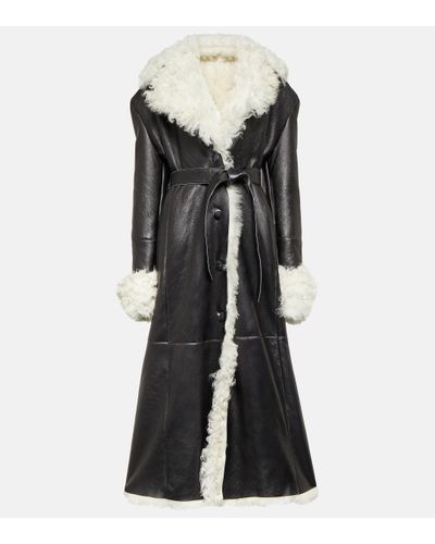 Magda Butrym Shearling-lined Leather Coat - Black