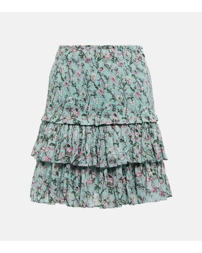 Isabel Marant Minifalda Naomi de algodon fruncida - Verde
