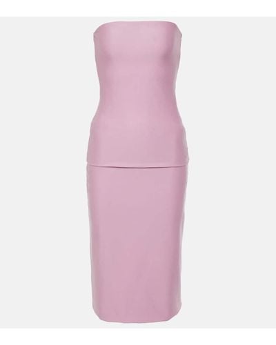 Sportmax Strapless Jersey Midi Dress - Pink