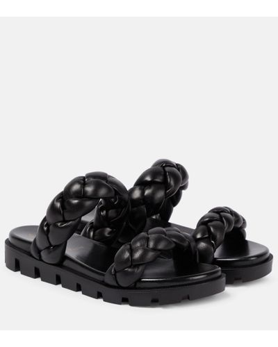 Christian Louboutin Just Brio Leather Sandals - Black