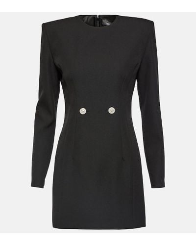 Versace Tailored Virgin Wool Minidress - Black