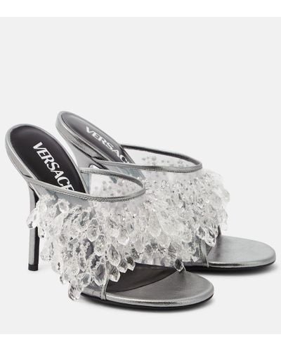 Versace Mules in PVC con cristalli - Bianco