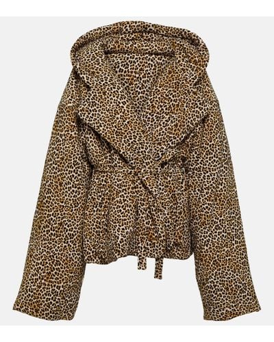 Norma Kamali Sleeping Bag Leopard-print Jacket - Brown