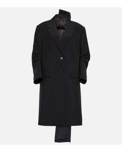 Prada Manteau en mohair - Noir