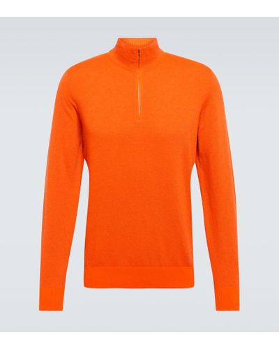 Loro Piana Roadster Cashmere Half-zip Sweater - Orange