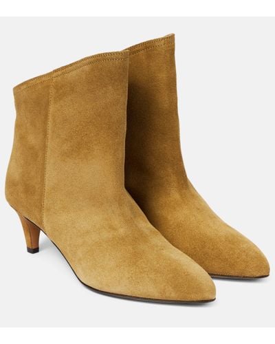 Isabel Marant Dripi Suede Ankle Boots - Natural