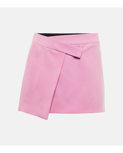 The Attico Mini-jupe portefeuille Cloe en gabardine - Rose