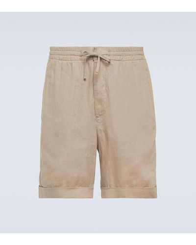 Canali Linen Bermuda Shorts - Natural