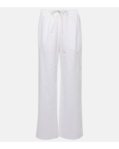 The Row Jugi Cotton Wide-leg Trousers - White