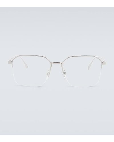 Fendi Eckige Brille - Weiß