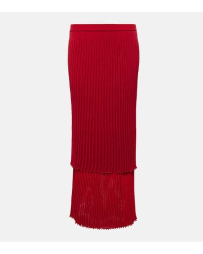 Altuzarra Ariana Ribbed-knit Jersey Maxi Skirt - Red