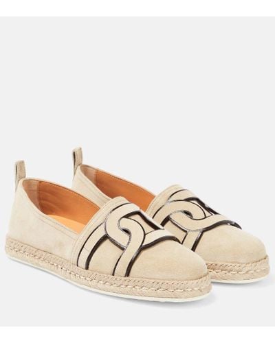 Tod's Kate Suede Espadrilles - Natural