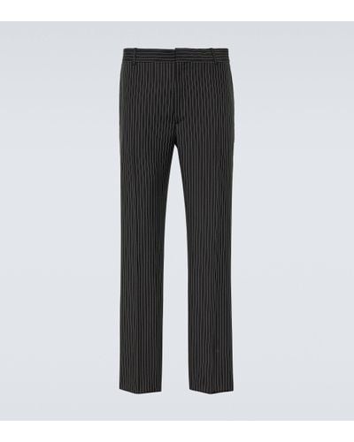 Alexander McQueen Pinstripe Wool And Mohair Suit Trousers - Black
