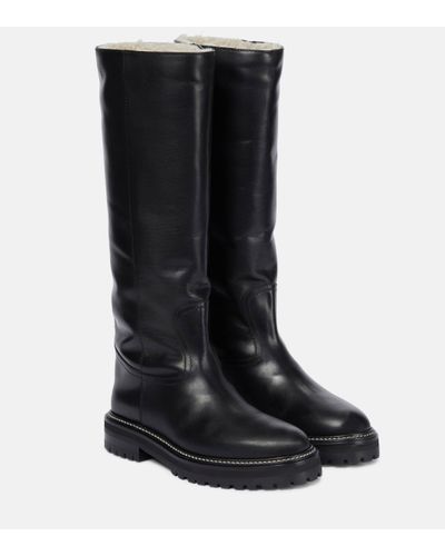 Jimmy Choo Yomi Shearling-lined Leather Boots - Black