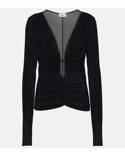 Isabel Marant Laura Ruched Jersey Top - Blue