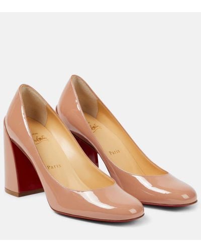 Christian Louboutin Miss Sab 85 Patent Leather Pumps - Brown