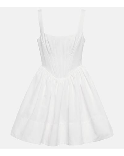 STAUD Landscape Babydoll Minidress - White