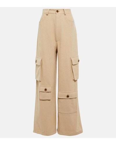 Frankie Shop Pantaloni cargo Hailey in lana e nylon - Neutro