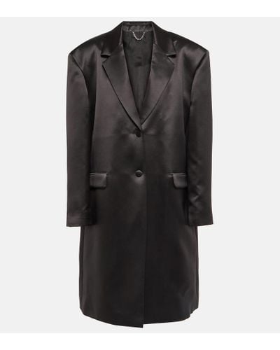 Magda Butrym Silk Satin Blazer Coat - Black