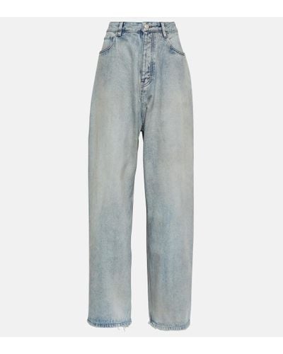 Balenciaga Mid-Rise Wide-Leg Jeans - Blau